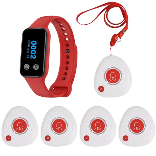 FLYDOG呼び出しベル緊急連絡ベル介護用ナースコール腕式受信機無線コール家庭用呼び出しベルSOSポケベ..
