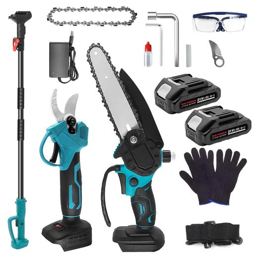 【強化版】高枝チェーンソー高枝電動バサミ充電式電動チェーンソー電動高枝切りバサミ1台4役セット延長..