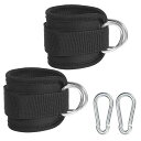 TerraShineアンクルストラップ2個足首ストラップアンクルバンドメントダブルDリング調節可能脚のエクササイズウェイトリフティングフィットネスケーブルマシン用下半身エクササイズ用手…