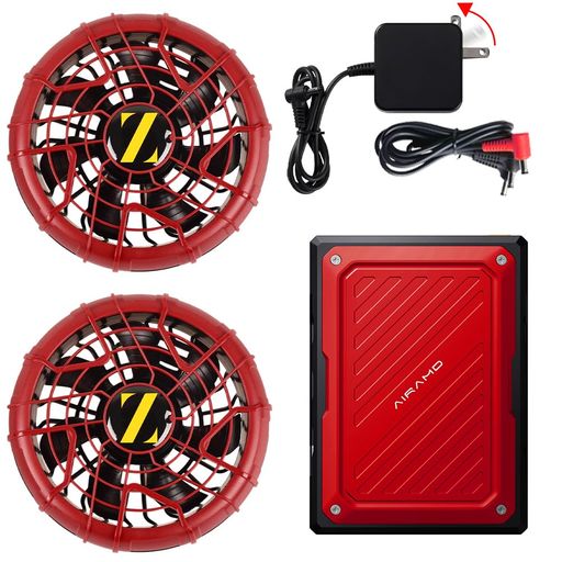 【2025年究極新設計43V超高出力EVE製21700型バッテリー】ファンバッテリーセット空調作業服用デュアル電圧駆動モード6段階風量調節急速充電器付き90mm服穴径対応熱中症対策