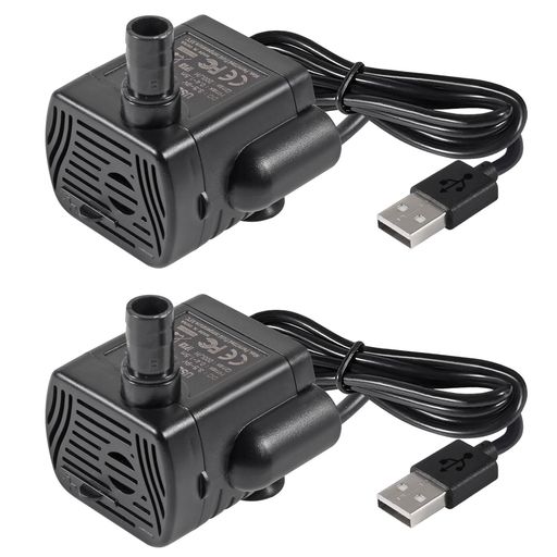 2個のDC3.5V-9V小型ポンプ水槽噴水静音ポンプ、水中ポンプDC3.5V-9V3W小型ポンプ、USB給電式、水槽水族館に適用