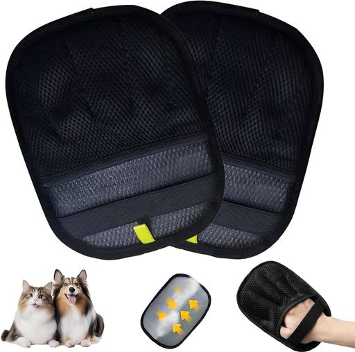 【2個入】らくらく抜け毛グローブ猫の毛取りペット静電気除去手袋猫の毛取りグローブペット用無痛グル..