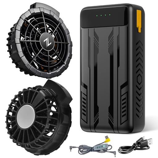 半導体急速冷却ファンバッテリーセット世界初空調作業服用【41400mAhバッテリークリップ付き】2025年夏..