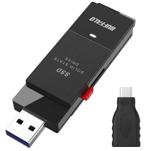 バッファロー ポータブルSSD 500GB USB3.2Gen2 600MB/s PS5/PS4メーカー動作確認済 SSD-SCT500U3BA/N