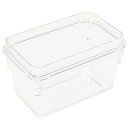 業務用保存容器透明大容量タイプ食品用密閉容器クリアフードボックスコンテナ本体のみ0.55L125mmx74mmx高さ80mm食洗機対応プロ仕様飲食店用キャンプアウトドア中の食材がよく見える。本体:…