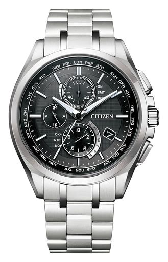 [CITIZEN]アテッサATTESAエコ・ドライブ電波時計(シルバー/ビジネス/防水/メンズ)AT8040-57Eダイレクトフライトシチズン電波ソーラー
