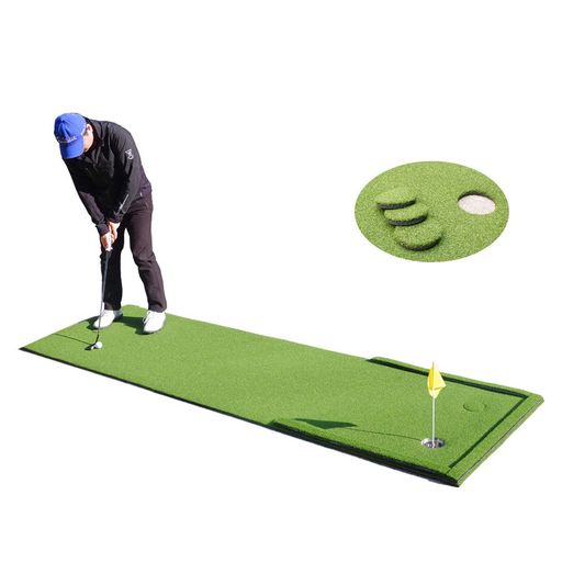RollingLikeOnRealGreens:このパッティングマット全体は高密度デュアルトーンターフで覆われており、滑らかな表面が一貫した真っ直ぐなボール転がりを保証し、スキップや逸脱なしに転がります ヒートボンド構造:ターフは高温プレス技術を用いてXPEベースにシームレスに接着されており、化学接着剤は一切使用していません。その結果、割れに強く、清潔でほとんど無臭の表面を維持する耐久性のあるマットが実現されています 耐熱ベース:XPEベースは優れた耐熱性を備え、長期間の日光照射後でも平坦な表面を維持します。経年劣化による軟化や反りを防止します 防湿ベース:XPEベースは吸水性が極めて低く、湿気の多い環境でもマットを乾燥状態に保ちます──雨が多い日本のような気候でも、長期の室内使用に最適な設計です フレキシブルサイドバンパー構成:取り外し可能なバンパーで自由度の高いレイアウトが可能。複数のマットを簡単に連結し、広々とした練習面を形成できます。