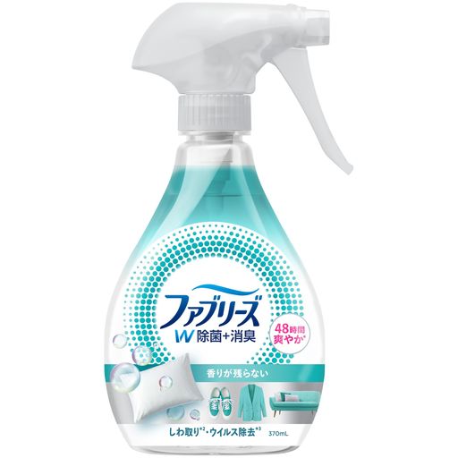 48時間爽やか続く*消臭効果による。新たに付着するニオイを除去するわけではありません 身の回りの洗えない製品に(布団・カーペット・まくら・クッションなど) 革・和装品へは使用不可 香りが残らない 消臭・除菌*1・しわ取り*2 *1 全ての菌を除菌するわけではありません。 *2コットン類で製品不使用時との比較で検証。 効果は衣類の素材と使用状況によって異なる場合があります。 布用 消臭スプレー