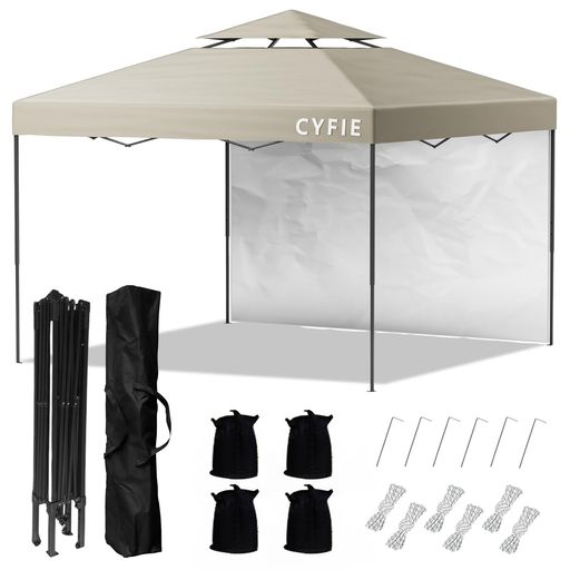 【安定性抜群の強化版のスチールフレーム】➊高品質で丈夫なスチールフレームを採用し、構造の安定性を大幅に強めていました。また、防錆塗料を使い、防水性がよくなり、錆が発生しにくく、優れた耐久性があるタープテントです。➋このタープテント3mx3mは補強ロープ6つ、砂袋4つとペグ6つが付属しており、これでフレームを地面に固定できて、多少の風でも突然の衝突でも安心してご使用いただけます。ご注意:風が強い時は設営しないでください。風·雨による破損は保証对象外になる。 【サイドシート1枚付】このワンタッチタープの横幕は横からの日差しや傾いた雨を防げることはもちろん、人が多い時に水平にすれば屋根の面積を広げることもでき、来客が増えても安心です。日陰の動きや雨の傾いた方向に合わせて調整もでき、快適なスペースを確保できます。 【ベンチレーター付】このテントワンタッチの頂上部のベンチレーターは空気を循環させることで熱とムレを放し、ワンタッチタープ内を快適な空間になりさせます。また、風の通り道になり、風が抜けることができて、タープテントへの風の影響を軽減できて、風による転倒などに効果的です。