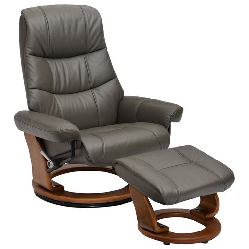 タマリビング(Tamaliving)ガルネパーソナルチェアオットマン付きリクライニングチェアグレー50003643