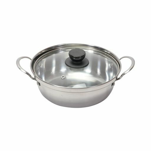 パール金属鍋卓上鍋22cmガラス蓋付ステンレス製IH対応寄せ鍋キムチ鍋和楽庵HC-43