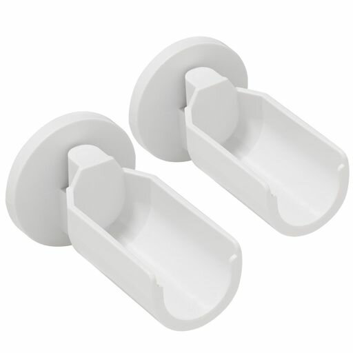 壁面に釘ピンで竿受け固定具を取り付け、竿を使ってものほし空間をつくります 竿受けは可動範囲120°角度調整できるので壁間やコーナーで使えます 使わない時は竿と竿受けを取り外しできるので壁面はスッキリ 耐荷重2個1セットで約8Kg迄 (製品サイズ)幅約5.3X奥行約8.9X高さ約5.3cm(製品重量)約50g(1個)