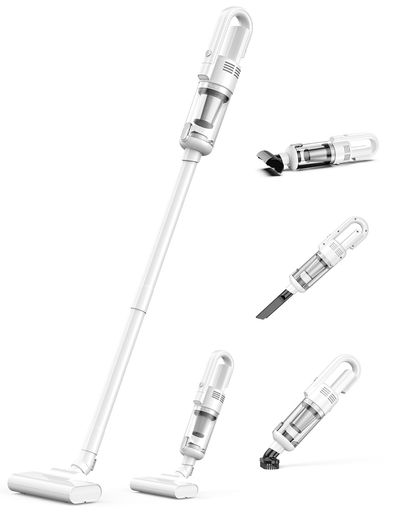 掃除機コードレスFochai【20000pa強力吸引革新モデル】スティック電気掃除機5WAY5種類ノズル軽量Type-C充電式一人暮らしLEDライト照明ワンプッシュでゴミ箱を開ける水洗可能なステンレスフィ…