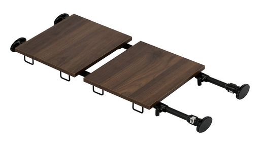 武田コーポレーションつっぱり棒・伸縮棚・見せる収納ブラック/ウォールナット75~128x34x5cm突っ張りデザインラックC0-TR128BK