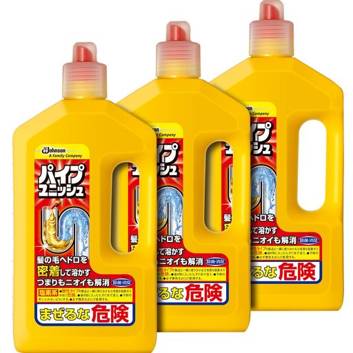 【まとめ買い】パイプユニッシュ排水口・パイプクリーナーパイプユニッシュ液体タイプ大容量3本セット800gx3本