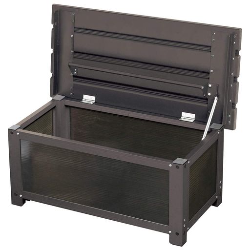 ガーデンマスター(Gardenmaster)ステップストッカー幅74x奥行36x高さ32cmアルミ天板ベンチストッカーベ..