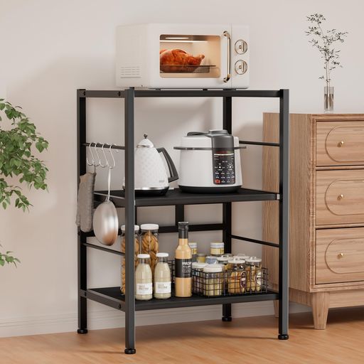 [SuperKois]レンジラックキッチンラックスライド棚大型レンジ対応頑丈レンジ台食器棚キッチン棚キッチ..