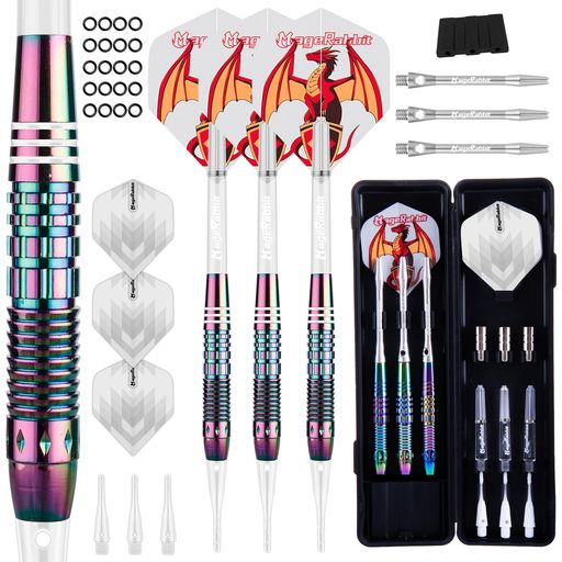 MageRabbitMageRabbit18g純銅のソフトチップダーツセッ3本セットマイダーツセットソフトダーツ初心者向け収納ケース付きプラスチック先端ダーツ矢–電子ダーツボード用3点式ダーツ矢