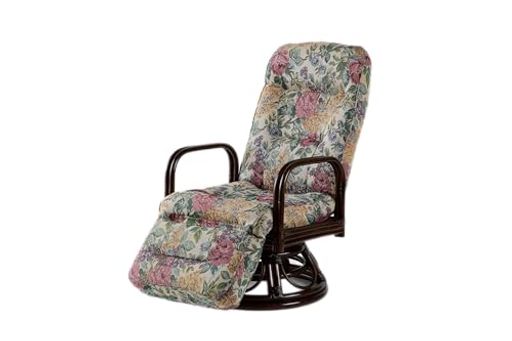 大竹産業【極みラタン】椅子座椅子チェアリクライニング回転式籐ラタンブラウン55x67x98cmクライニング座椅子OTK-623FL