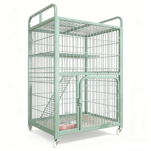 NODIBRO猫ケージ多段式2段キャットケージストッパー搭載キャスター付き大型猫ハウス組立簡単移動便利強..