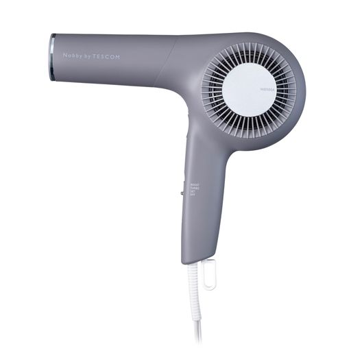 NobbybyTESCOMドライヤープロフェッショナルプロテクトイオン大風量速乾軽量スタンド付き温冷自動切替高耐久ラク抜きプラグノビースモーキーグレーNIB500A-H