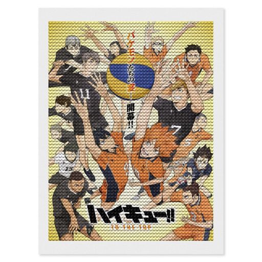 ハイキューダイヤモンドアートダイヤモンド塗装絵画手芸キット漫画キャラクター洗面所書斎大人用子供用家庭の壁装飾祝日のプレゼント