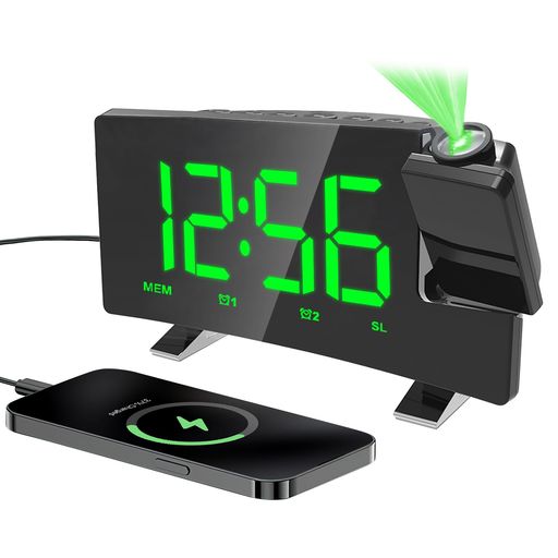 GHDVOP目覚まし時計LEDデジタル投影時