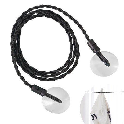 PAVIKE洗濯ロープ物干しロープ旅行キャンプ物干し洗濯物干しロープフックと吸盤付きのキャンプアクセサリー、ポータブル、伸縮性、屋内と屋外、バルコニー、屋外キャンプなどに