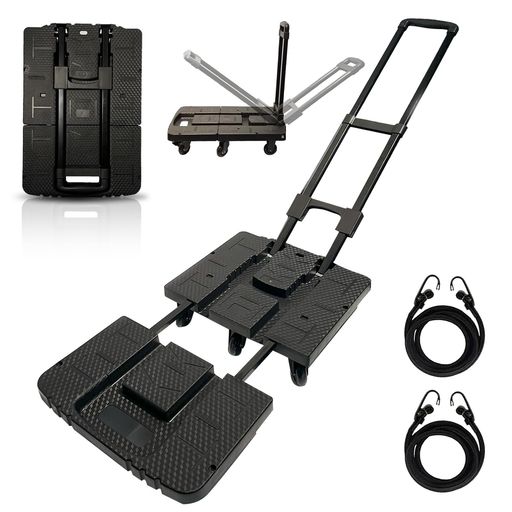 台車折りたたみ軽量コンパクト静音伸縮荷台58-70cm耐荷重300kg平台車(伸縮型)日本語説明書付き手押し固..