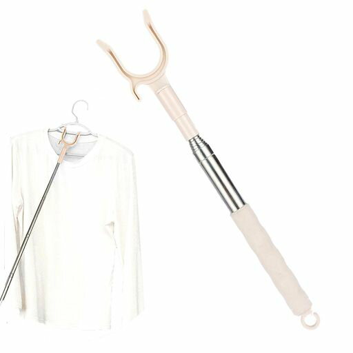 竿上げ棒物干し竿伸縮式竿上げ洗濯竿あげ伸縮式コートハンガースーツハンガー調節可能軽量洗濯竿上げ延長クローゼットフックポール上の棚天井家庭用