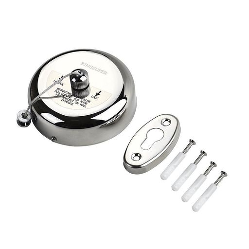 LUCKYBEE物干し2.8m洗濯ロープワイヤー室内部屋自動巻き取り収納式自由伸びるロープ304ステンレス製海外ホテルでおなじみ壁掛けタイプ(円形)