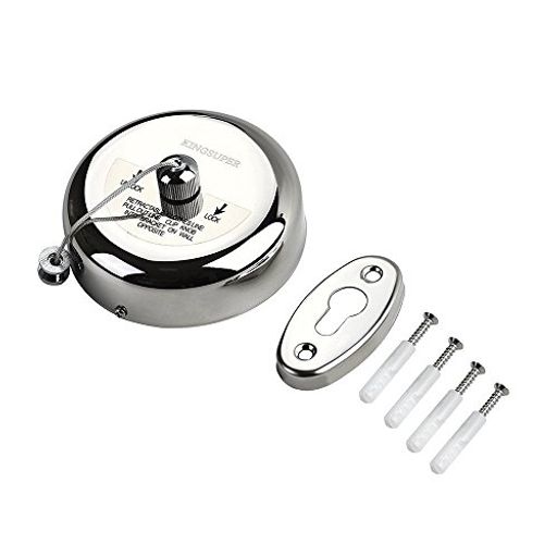 LUCKYBEE物干し2.8m洗濯ロープワイヤー室内部屋自動巻き取り収納式自由伸びるロープ304ステンレス製海外ホテルでおなじみ壁掛けタイプ(円形)