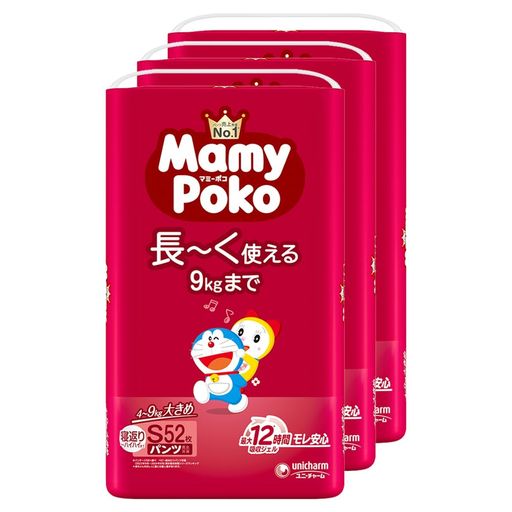 【パンツSサイズ】マミーポコパンツドラえもんオムツ(4~9kg)156枚(52枚x3)[ケース品]