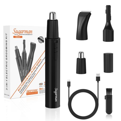 アウトライン 【鼻毛カッター&amp;一台4役】多機能電気シェーバーは、ちょうど鼻毛カッター本体先端のアタッチメントを切り替えるだけで、眉毛シェーバー、耳毛カッター、フェイスシェーバー、ヒゲトリマー、ボディシェーバーに変身することができ、様...