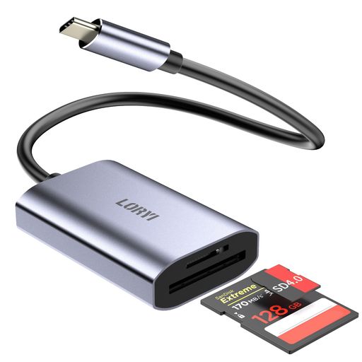 【SD 4.0カードリーダー】Loryi USB C to SD/TF 4.0カードリーダーは、最大312MB/sの高速転送速度で、UHS-II SD/Micro SD(TF) 4.0標準をサポートしています。これは3.0よりも3倍速いです。また、UHS-I SD/Micro SD(TF) 3.0との後方互換性もあり、ファイルやビデオを瞬時に転送することができます。 【デュアルカード転送】SD&amp;TFスロットを備えた2in1 USB C 3.1カードリーダーで、SDとTFメモリーカードの同時読み書きが可能です。SD&amp;TFカード内のファイル、ビデオ、写真などを簡単に転送できます。対応するカードには、SDXC、SDHC、SD、MMC、RS-MMC、Micro SDXC、Micro SD、Micro SDHC、UHS-II、UHS-Iカードなどがあり、最大2TBのメモリーカードに対応しています。 【耐久性に優れたデザイン】このSDカードリーダーは、繊細なアルミニウムケースを使用しており、熱を迅速に放散し、より長持ちします。