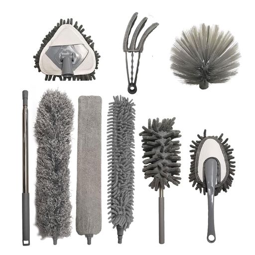 ほこり取りはたき9点セットハンディモップ254cmまで伸縮可能高い所掃除ホコリ取り掃除ブラシ高い所掃除..