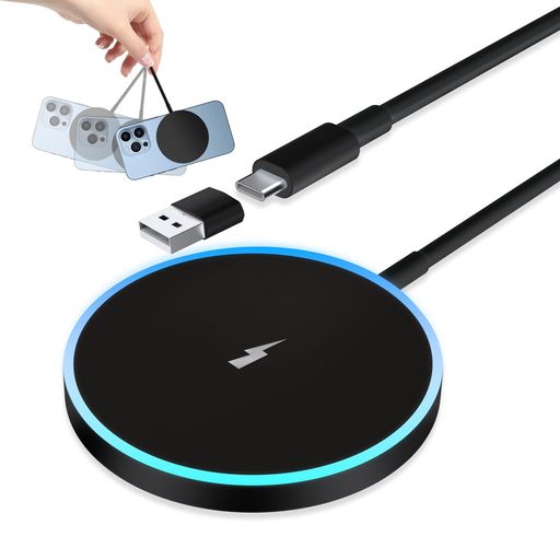 【i-Phone 12/13/14/15/16 シリーズ専用充電対応】 このマグネット式ワイヤレス充電器は、i-Phone に対し最大 5W/7.5W/10W/15W のワイヤレス高速充電を提供します。Mag-Safe 充電器は、特に i-Phone 16 Pro Max/16 Pro/16/16 Plus、i-Phone 15 Pro Max/15 Pro/15/15 Plus、i-Phone 14 Pro Max/14 Pro/14/14 Plus、i-Phone 13 Pro Max/13 Pro/13/13 Mini、i-Phone 12/12 Pro/12 Mini/12 Pro Max、並びに AirPods Pro 3/2、および Mag-Safe 対応ケースを装着した i-Phone モデルに適合します。 ワーニング️注意:より強力な磁気吸着を実現するため、Mag-Safe 対応ケースの使用を推奨します。通常のケースでは磁気吸着力が低下する場合があります。