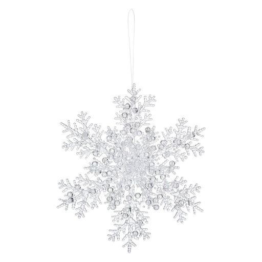 東京堂(Tokyodo)クリスマスオーナメント装飾ビーズスノーフレーククリアW18xD3.5xH21cm1入XO000988-zzz