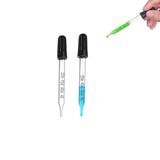 Mirhua目盛り付きスポイトガラスピペット1ml計測用薬水分香水精油化粧品小分け詰め替え(2本入り)