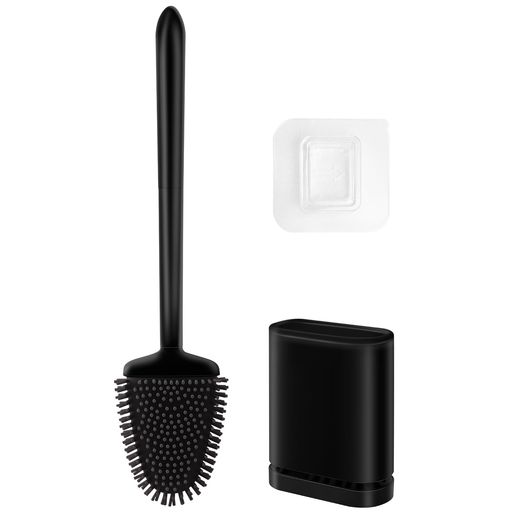 Braosesトイレブラシケース付き(通気構造)トイレ掃除ブラシTPR素材フチ裏まで届くトイレブラシお手入れ簡単速乾設計衛生的に保てるやわらかヘッドで便器に優しい乾きやすい通気台座壁掛…