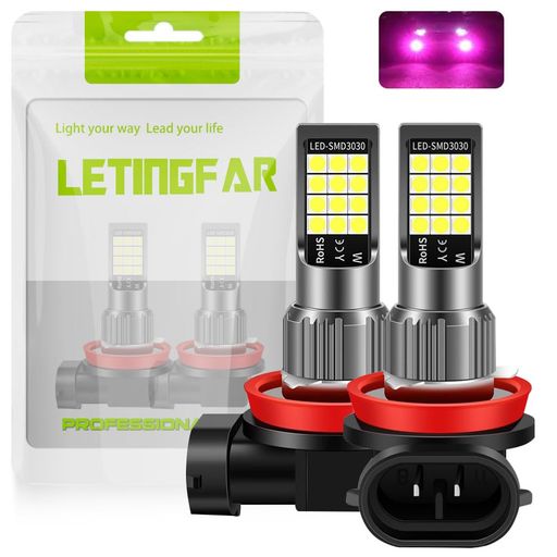 樂天商城 - h11ledフォグランプピンクパープルフォグバルブh16ledフォグランプ高輝度3030チップh8ledフォグ車検対応h8/h11/h16一体型12-24V車用無極性瞬間起動取付簡単車用LEDバルブ2個セット