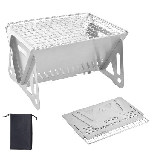 SOHAPI 焚き火台 バーベキューコンロ 折りたたみ 軽量 焼き鳥台 BBQグリル ソロキャンプ用品 ステンレス製 収納便利 アウトドア キャンプ バーベキューセット 焚火台 組立簡単 コンパクト …