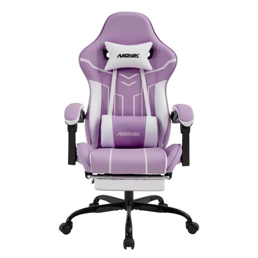 NIONIKゲーミングチェアオットマン付き幅広座面オフェスチェア連動ひじ掛けハイバックgamingchairゲー..