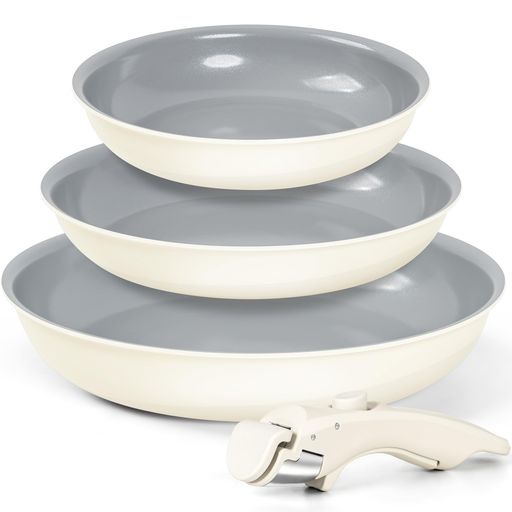 Other - MICHELANGELOフライパンセット20cm・24cm・28cmIH対応ガス火対応セラミックコーティング取っ手のとれる軽量耐久性コーティングPFOA、PFOS不使用焦げ付きにくい手入れが簡単こびりつきにくい一…