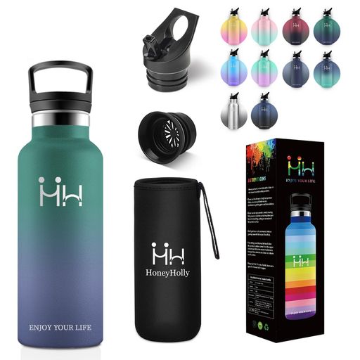 【優れた保温・保冷性能|真空断熱二重構造】YANGYAO水筒500mlは真空断熱二重構造を採用しており、冷たい飲み物は最大24時間、温かい飲み物は最大12時間保温できます。年間を通じて理想的な温度を維持でき、学校、オフィス、ジム、アウトドア...