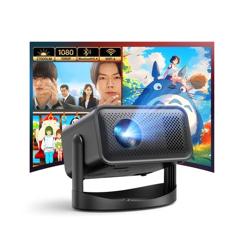 JOWLURKプロジェクター家庭用【2025年新モデル360°回転・27000LM・1080P・4K対応】天井投影可能プロジ..