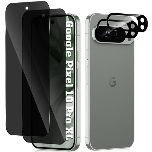 CeiLarv覗き見防止フィルムGooglePixel10ProXL5GG45RY対応【2*覗き見防止フィルム+2*レンズ保護フィルム】露出オーバー防止強化ガラス9H硬度液晶画面保護国産旭硝子スクリーンプロテクター