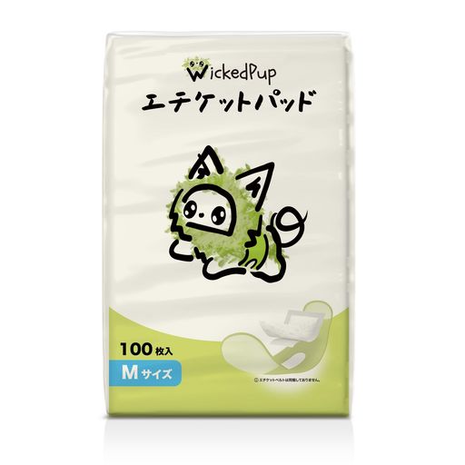 WICKEDPUP犬用おむつライナー、100枚入|男の子のマナーベルトパッド|女の子の生理用ナプキン|ペット用おしっこ吸収シート、Mサイズ