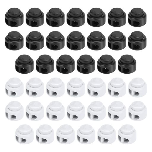 RICISUNG補修用DIYアクセサリーパーツ【40個入り】帽子スポーツウェアなどの紐に交換二つ穴コードロックストッパーコードストッパーエンドスプリングプラスチックスプリングストッパー…