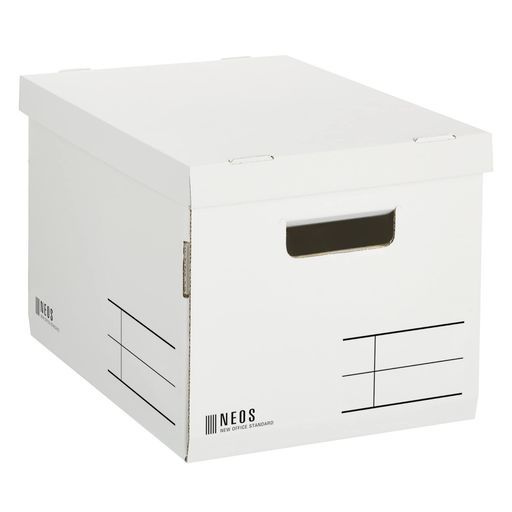 Rakuten - コクヨ(KOKUYO)収納ボックスNEOSレギュラーサイズフタ付きホワイトフ-NE983W